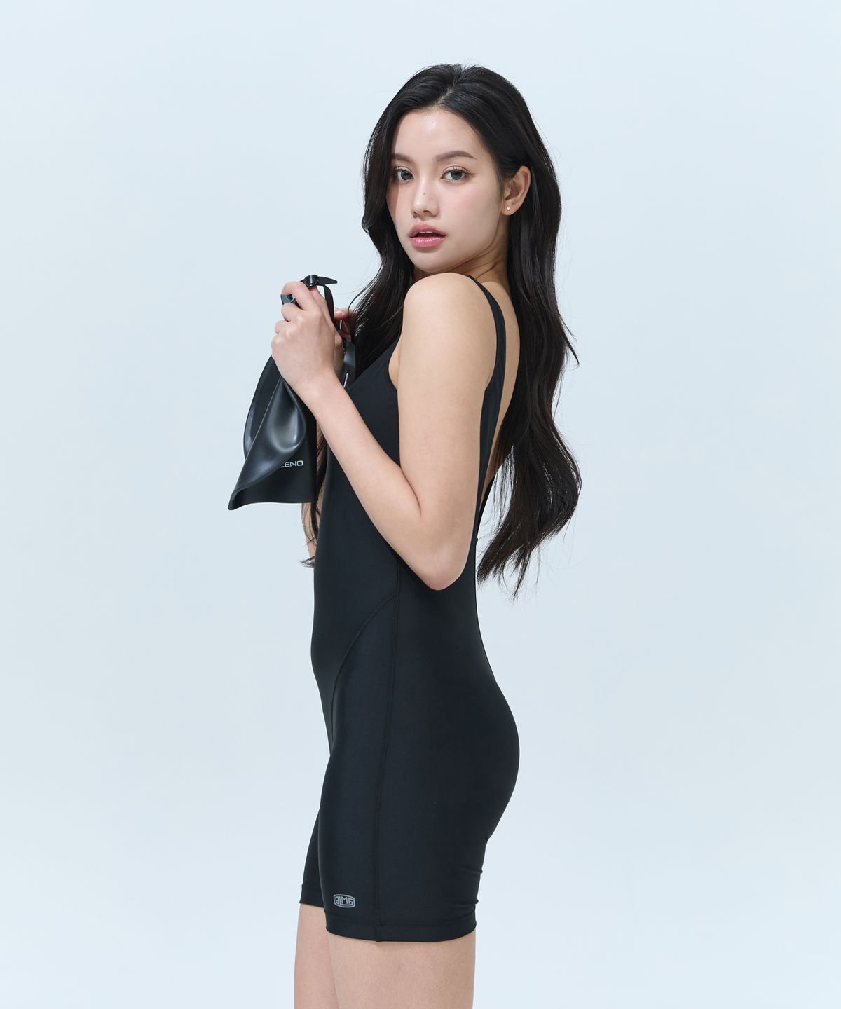 블랙몬스터핏(BLACK MONSTER FIT) 베이직 U백 반신 수영복 (BLACK)/BM251206