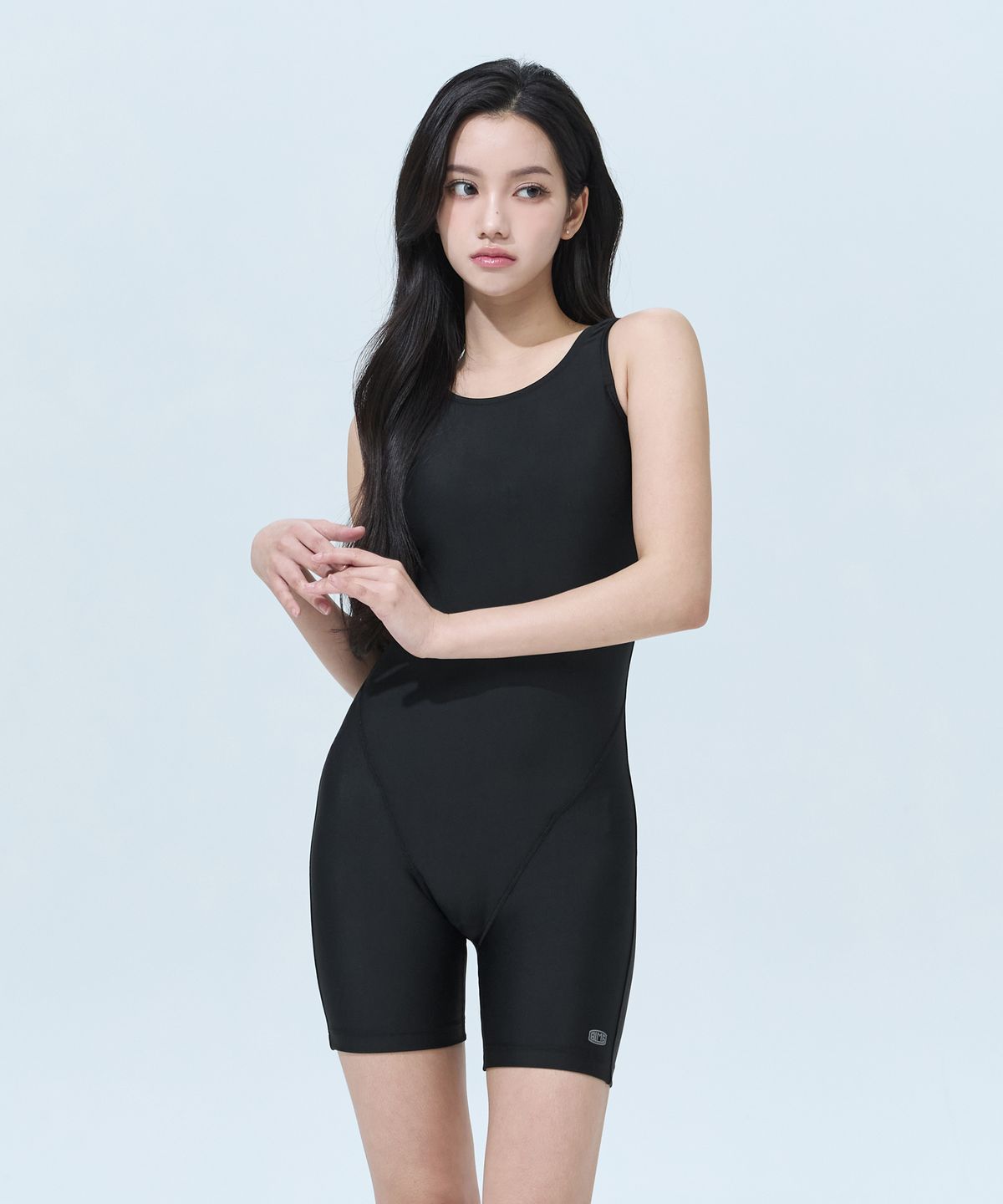 블랙몬스터핏(BLACK MONSTER FIT) 베이직 U백 반신 수영복 (BLACK)/BM251206