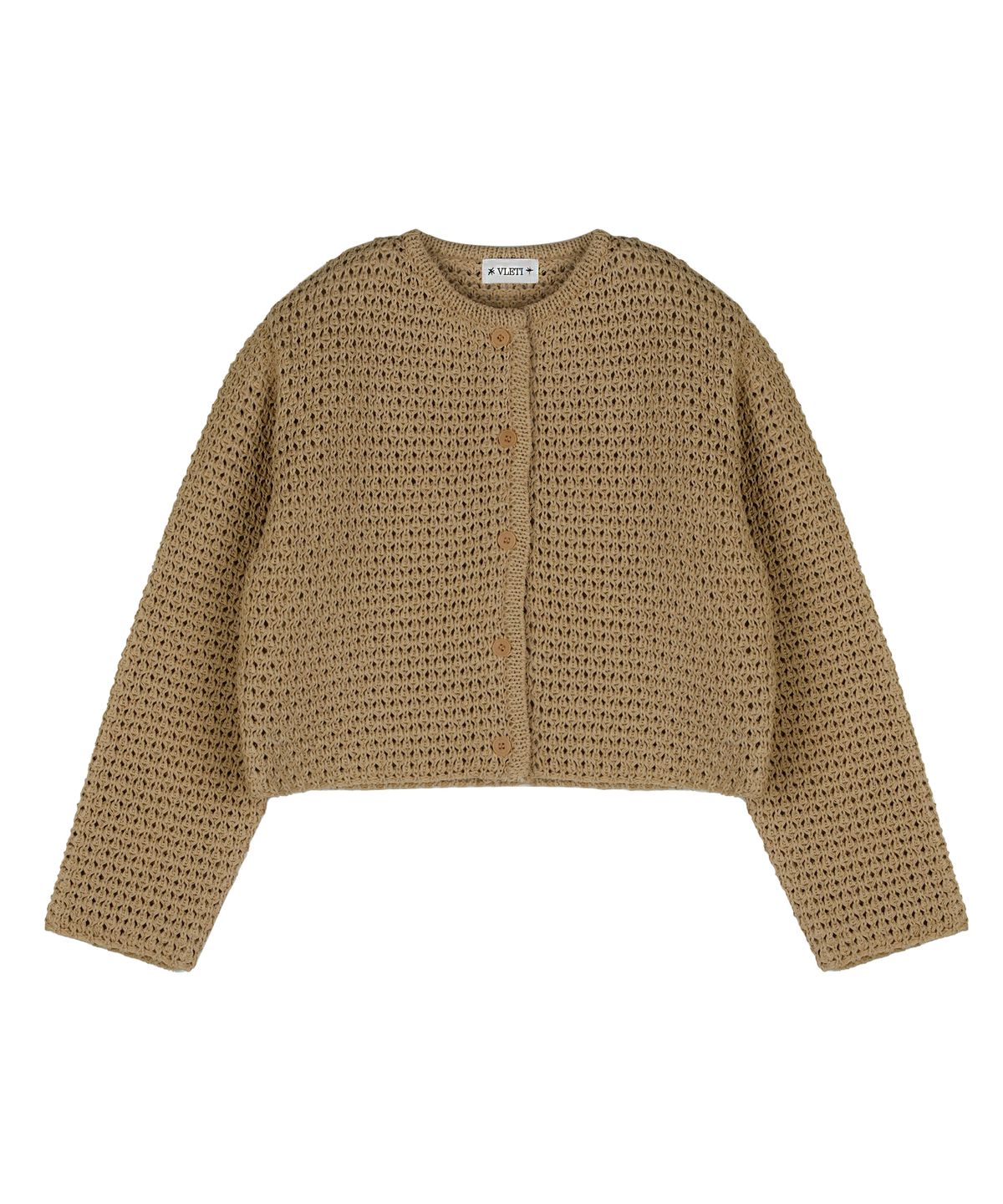 블레티(VLETI) Skacy Round Knit Cardigan (Beige)