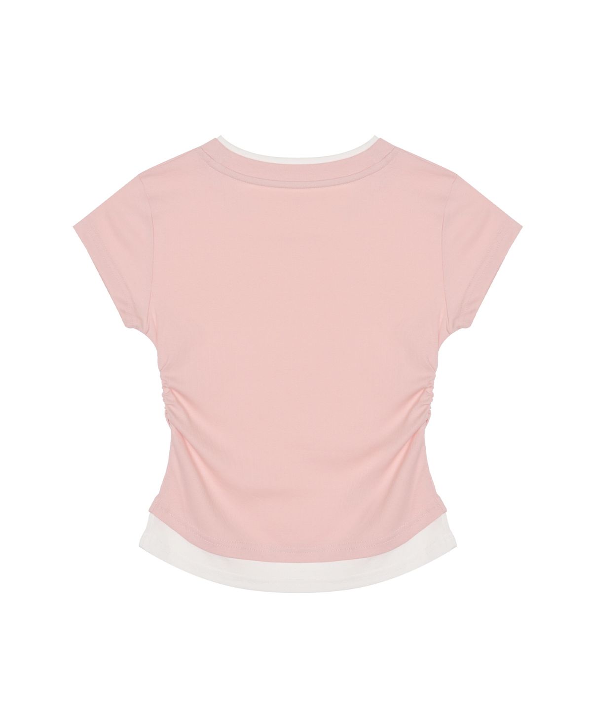 닉앤니콜(NICK&NICOLE) LAYERED SHIRRING SLIM TOP_PINK