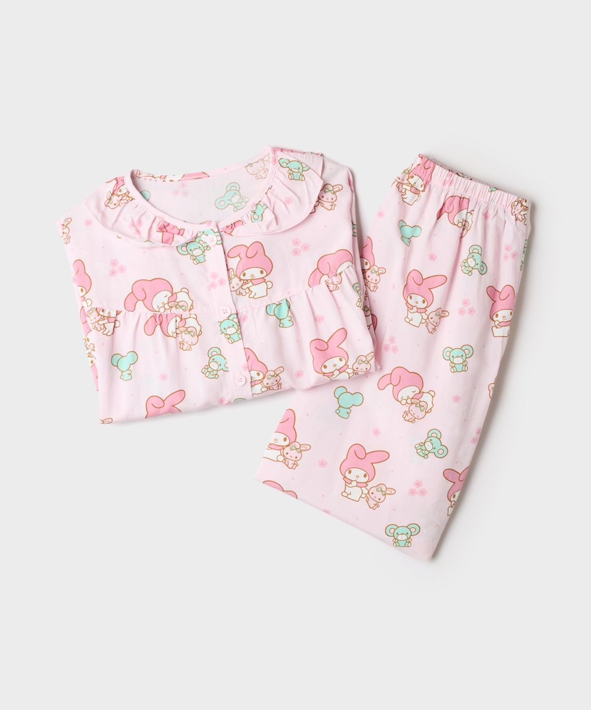 스파오 키즈(SPAO KIDS) [키즈] (산리오캐릭터즈) 프릴 긴팔 파자마(Light Pink)_SPPPG49KG1