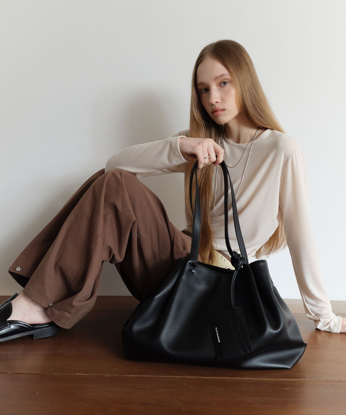 질바이질스튜어트(JILL BY JILLSTUART) [베이] 셔링 라지 쇼퍼백