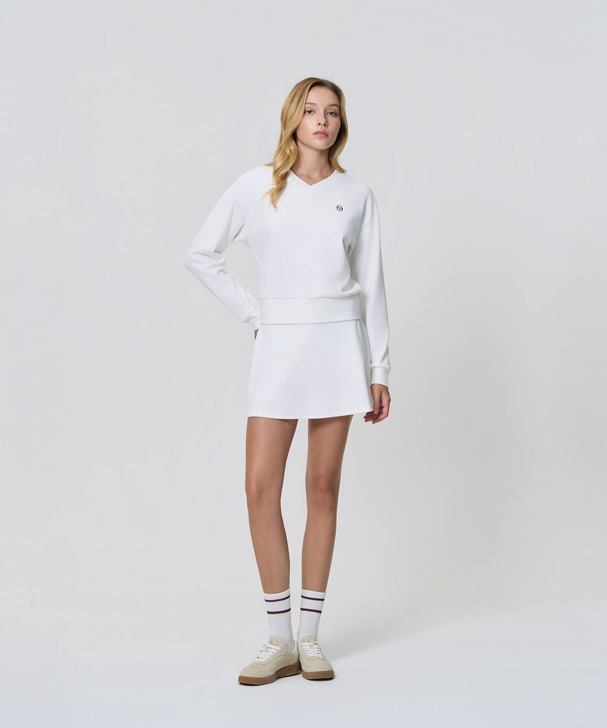 세르지오 타키니(SERGIO TACCHINI) W 액티브 플레어 스커트 (White)