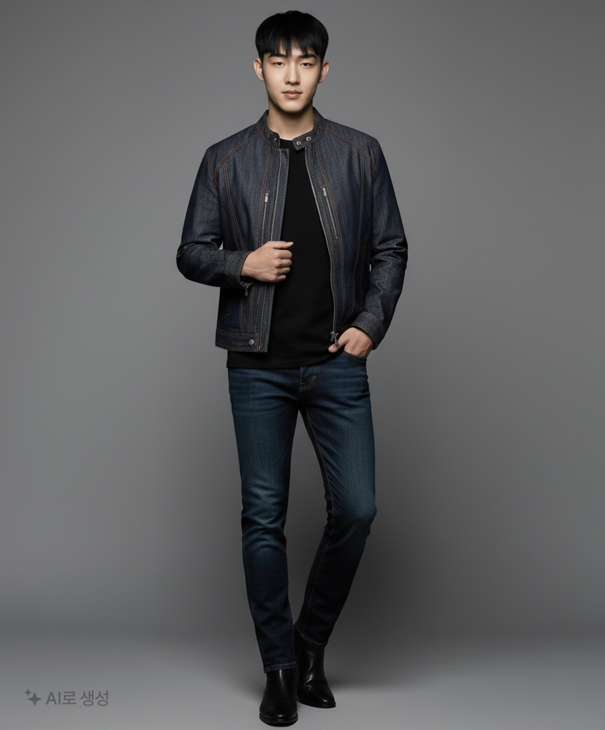 피스워커(PIECE WORKER) Terso Raw Indigo Biker Jacket L
