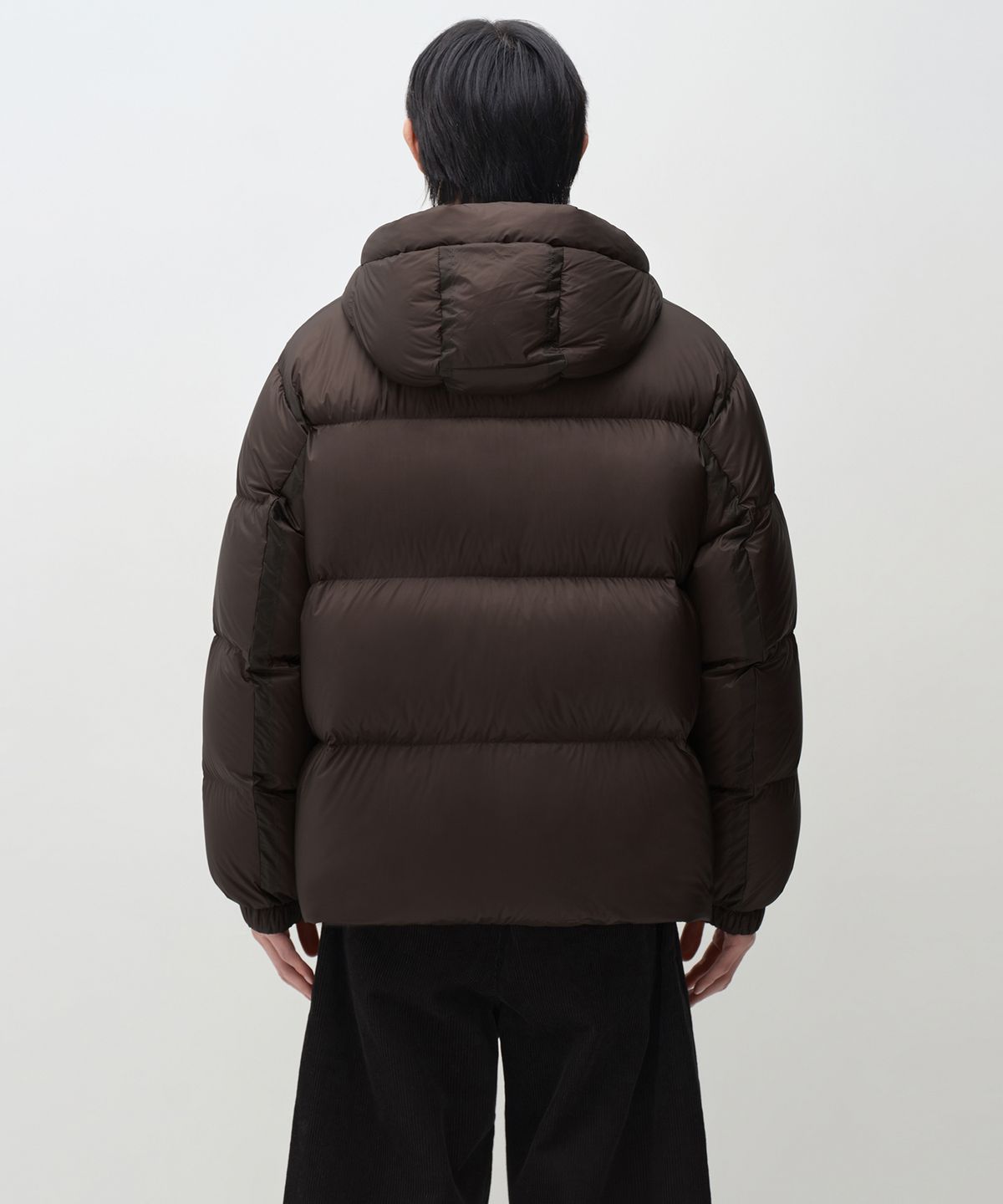 무신사 스탠다드(MUSINSA STANDARD) 시어 립스탑 후디드 다운 재킷 [브라운]