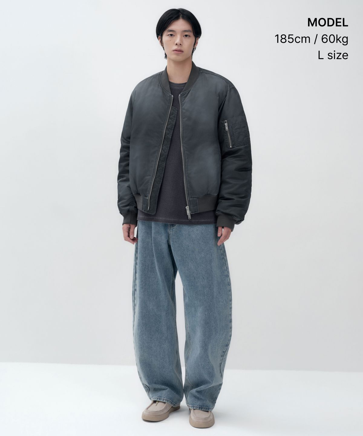 무신사 스탠다드(MUSINSA STANDARD) 피그먼트 MA-1 보머 재킷 [네이비]