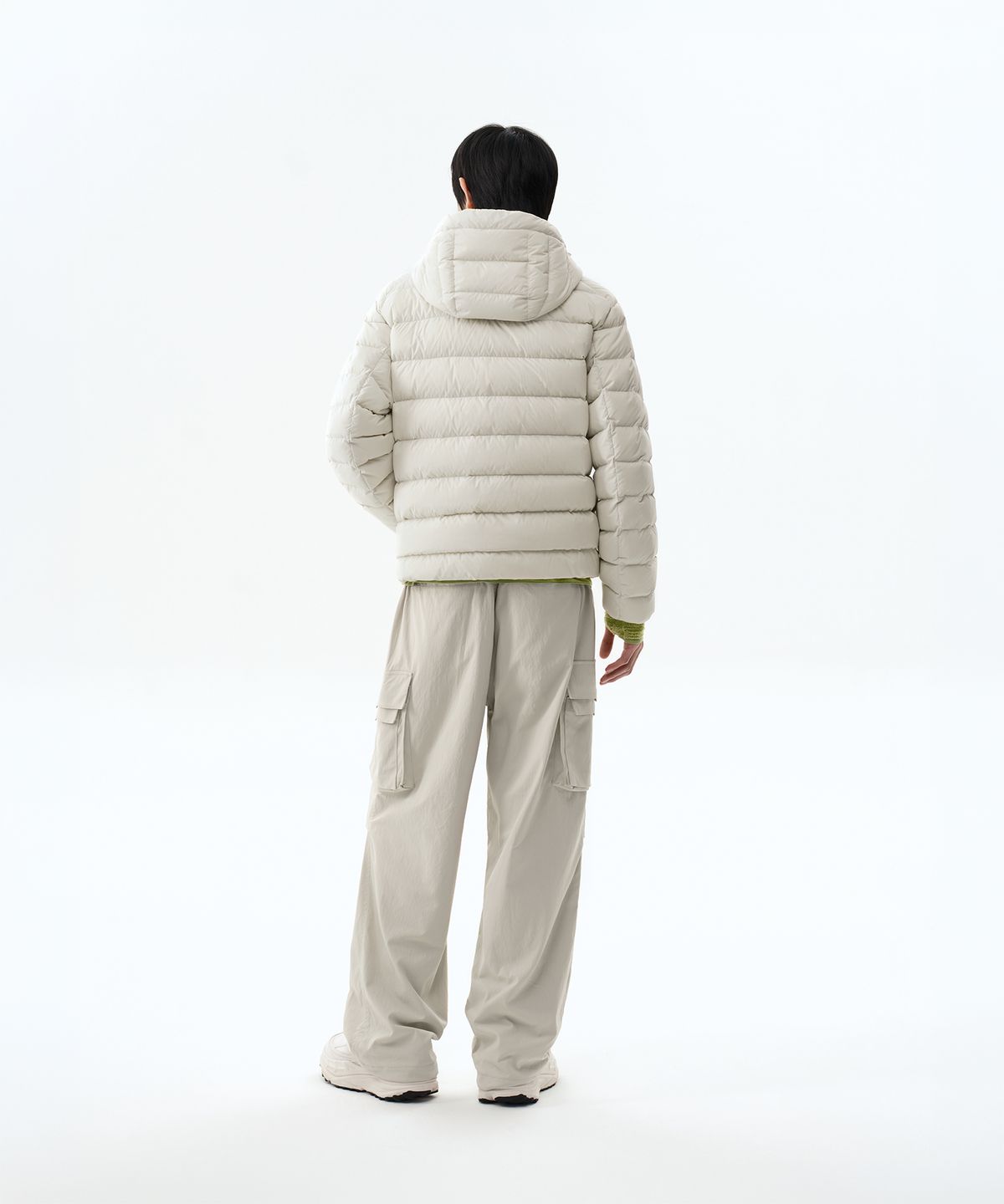 무신사 스탠다드(MUSINSA STANDARD) [시티 레저] 후디드 미드웨이트 다운 재킷 [스톤 화이트]