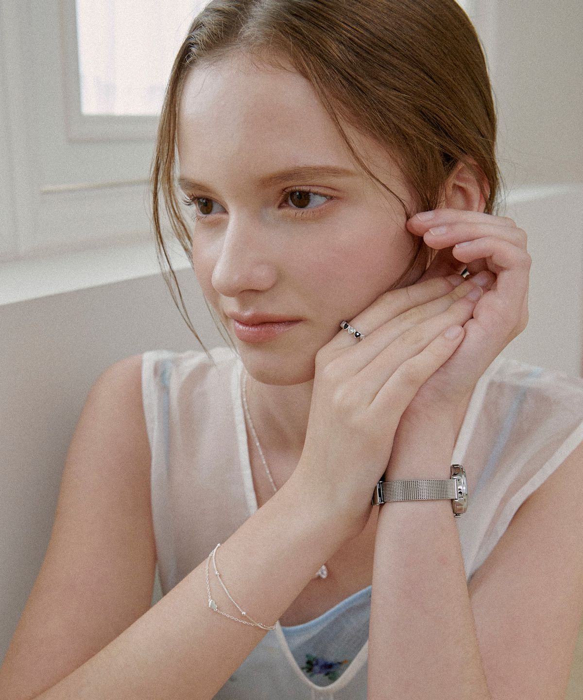 세인트스코트런던(ST.SCOTT LONDON) Heart Mix Stone Ring / STJ-RB1207WG