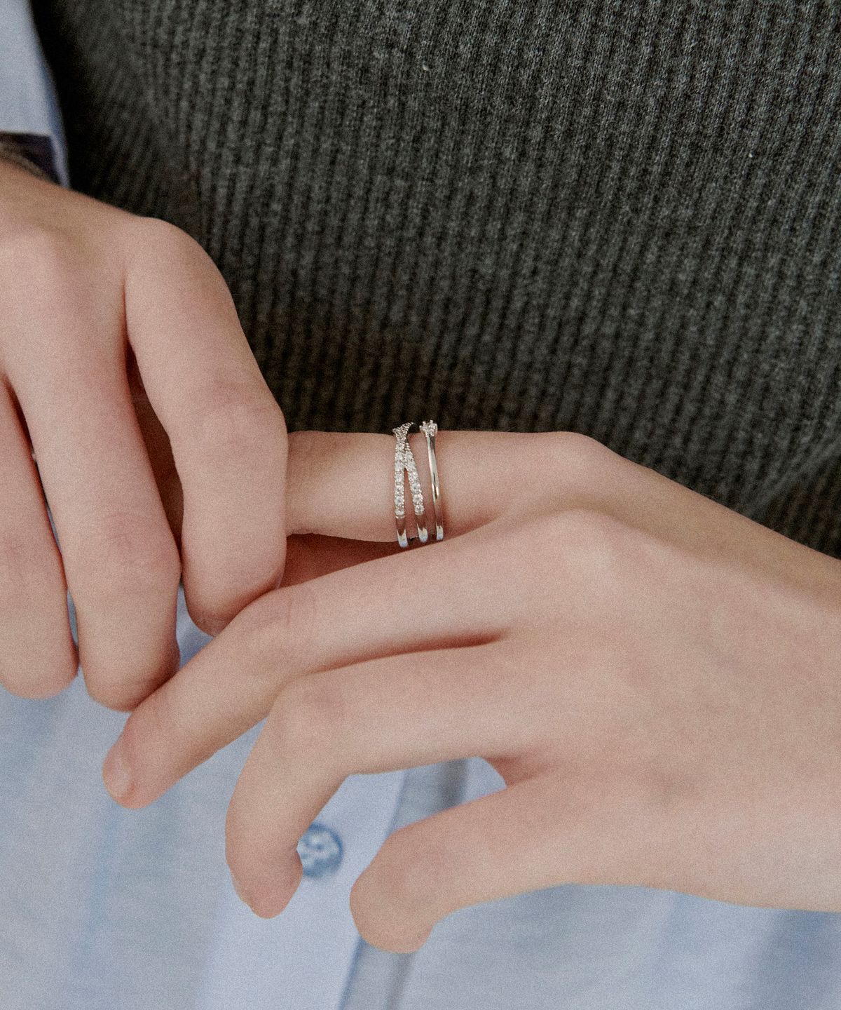 세인트스코트런던(ST.SCOTT LONDON) Jua Cubic Cross Ring /STJ-RB1206WG