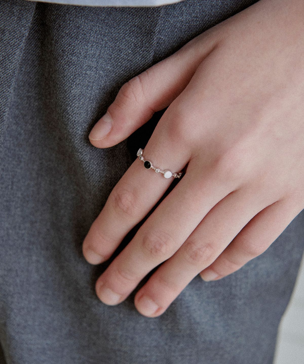 세인트스코트런던(ST.SCOTT LONDON) Bubble Dot Stone Ring /STJ-RB1205WG