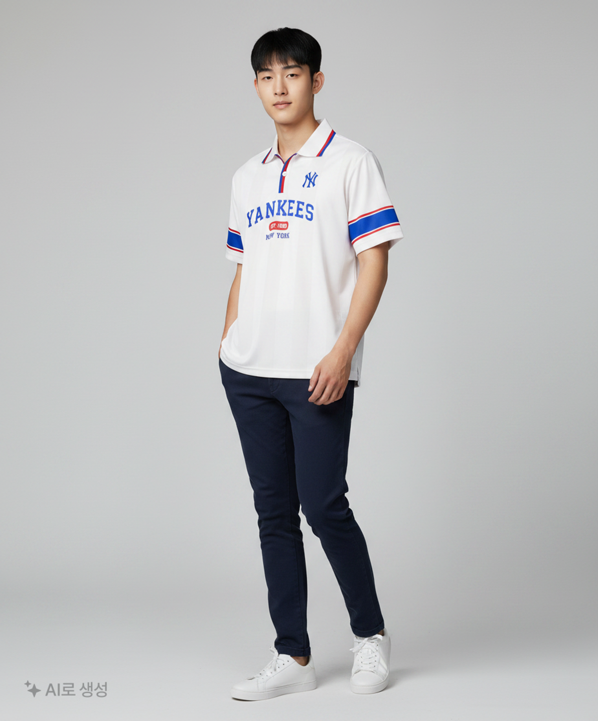 엠엘비(MLB) 여성 바시티 스포츠 카라 반팔 티셔츠 NY (Ivory) 95