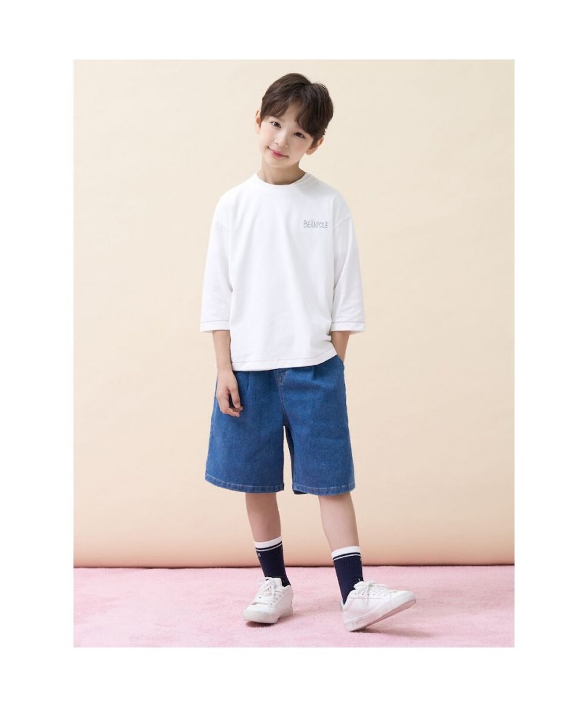 빈폴 키즈(BEANPOLE KIDS) [정희기] 7부 티셔츠  아이보리 (BI6741U020)