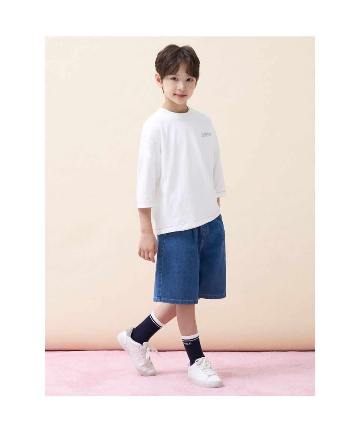 빈폴 키즈(BEANPOLE KIDS) [정희기] 7부 티셔츠  아이보리 (BI6741U020)