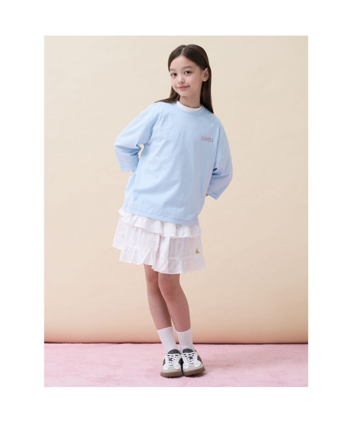 빈폴 키즈(BEANPOLE KIDS) [정희기] 7부 티셔츠  스카이 블루 (BI6741U02Q)