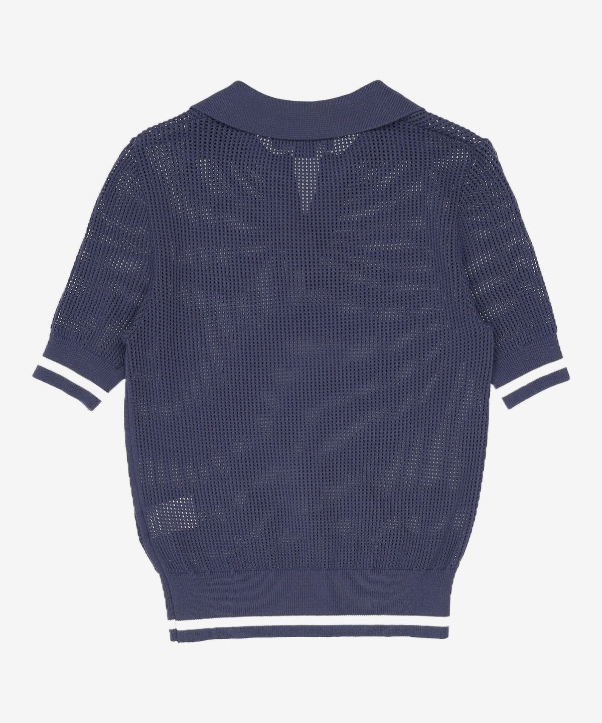 나우앤투모로우(NOWANDTOMORROW) 오픈카라 네트 반팔 니트 W OPEN COLLAR NET KNIT FREE