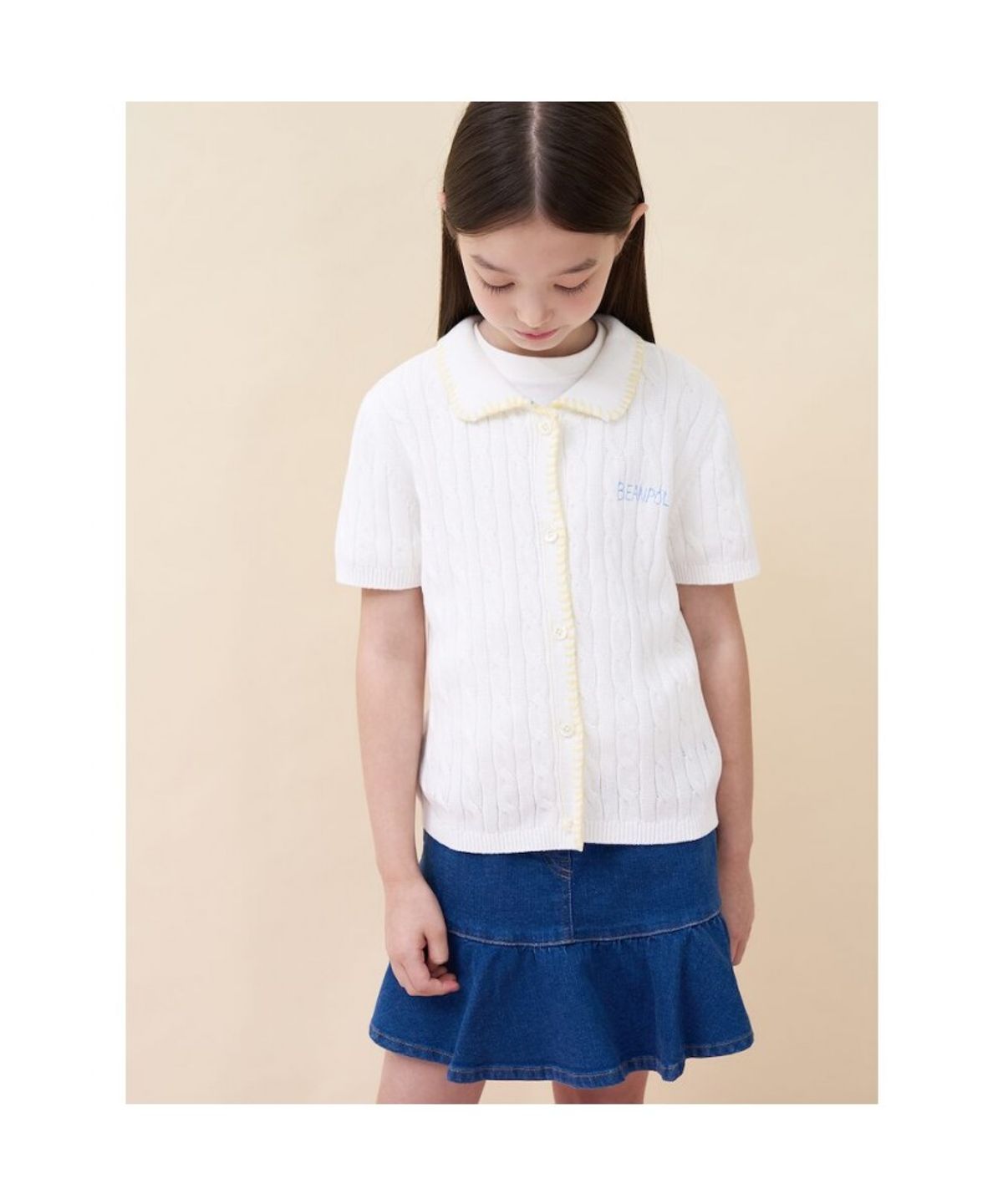 빈폴 키즈(BEANPOLE KIDS) [정희기] 여아 니트 카디건  아이보리 (BI675AG900)