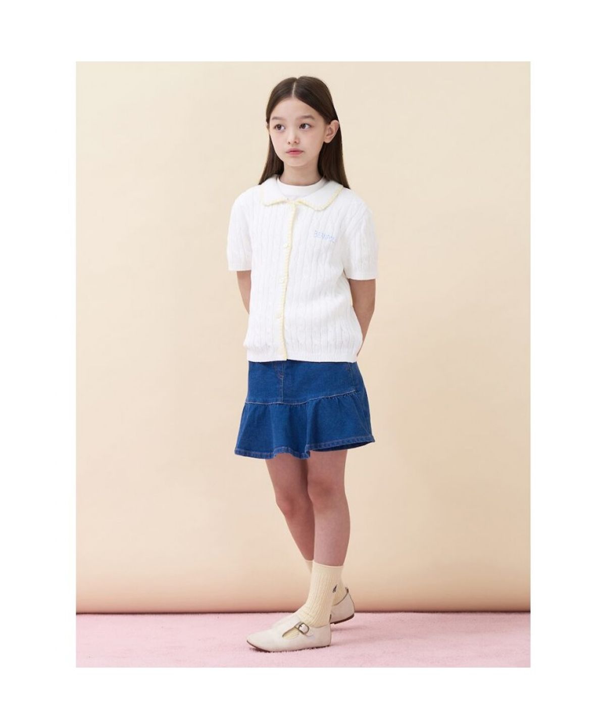 빈폴 키즈(BEANPOLE KIDS) [정희기] 여아 니트 카디건  아이보리 (BI675AG900)