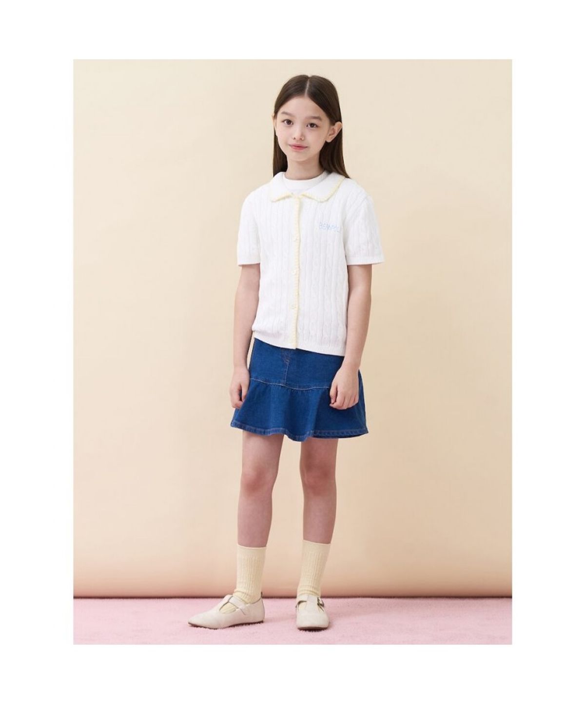 빈폴 키즈(BEANPOLE KIDS) [정희기] 여아 니트 카디건  아이보리 (BI675AG900)