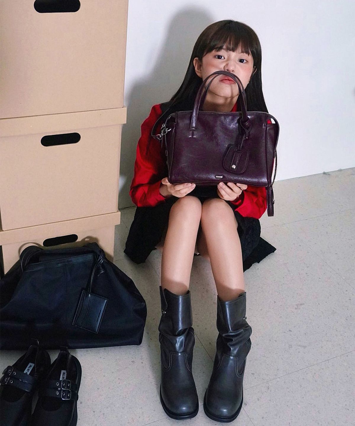 질바이질스튜어트(JILL BY JILLSTUART) [루니] 빈티지 워싱 미들부츠 - 2colors