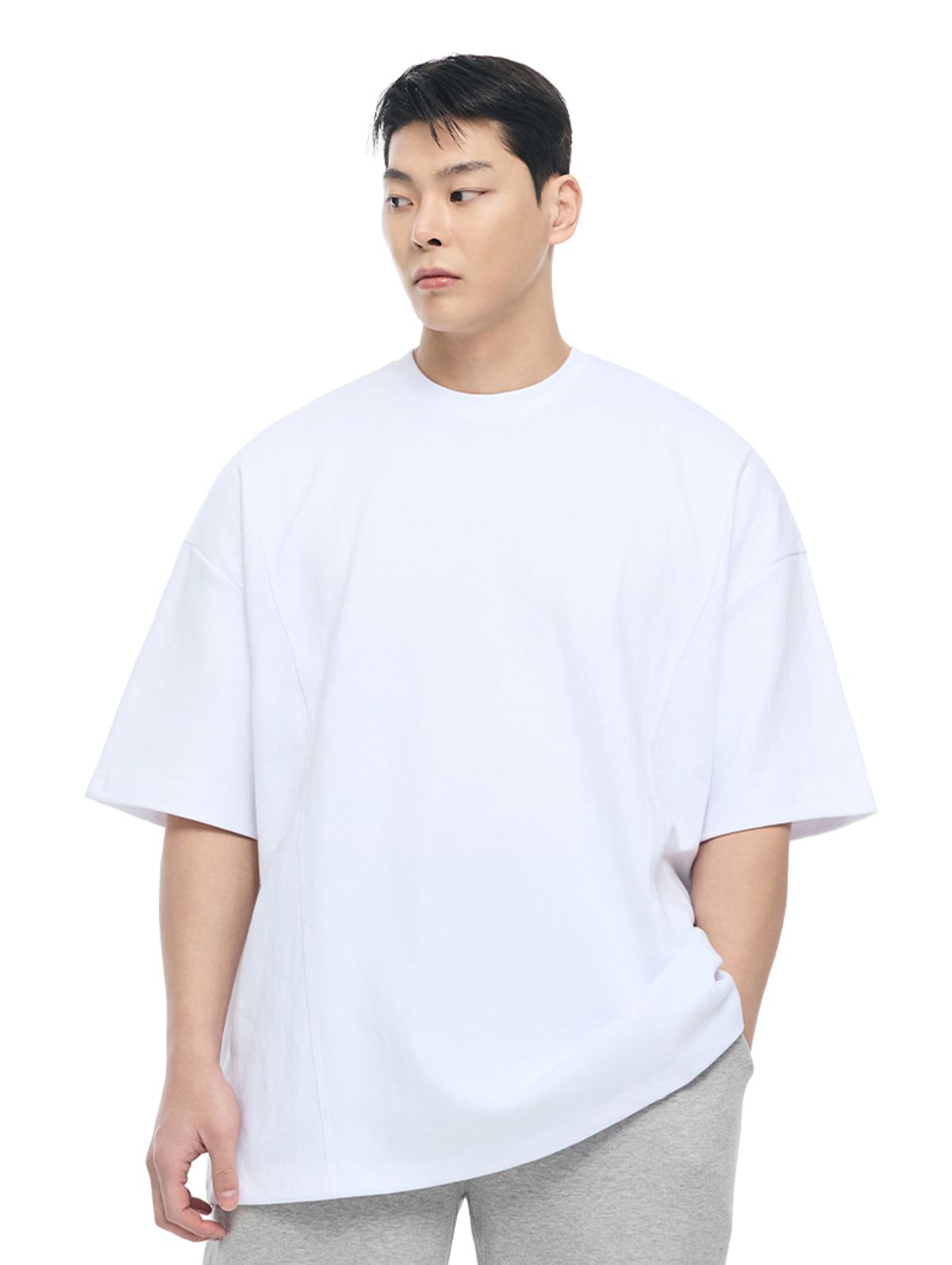 바이젝(BYSEC) [SET] 퍼펙트 특양면 오버핏 숄더 2중절개 무지 반팔 티셔츠_10Color + 퍼펙트 특양면 무지 와이드 팬츠_7Color