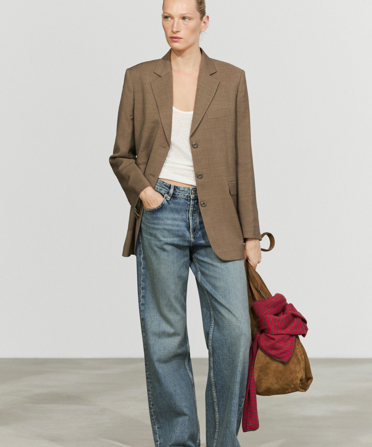 마시모두띠(MASSIMO DUTTI) 울 100% 멜란지 수트 블레이저