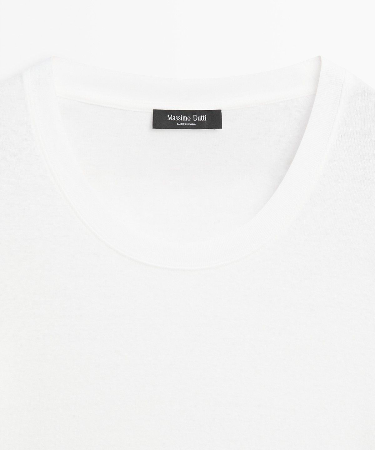 마시모두띠(MASSIMO DUTTI) 100% 코튼 라운드넥 티셔츠
