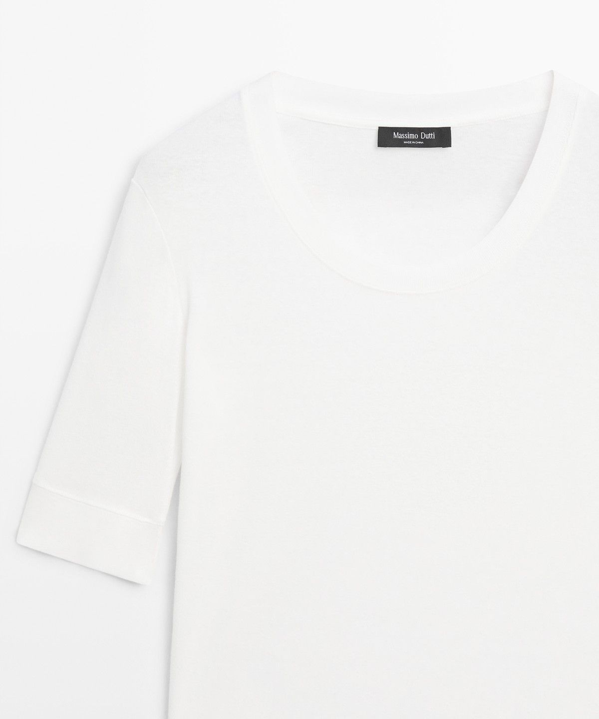 마시모두띠(MASSIMO DUTTI) 100% 코튼 라운드넥 티셔츠