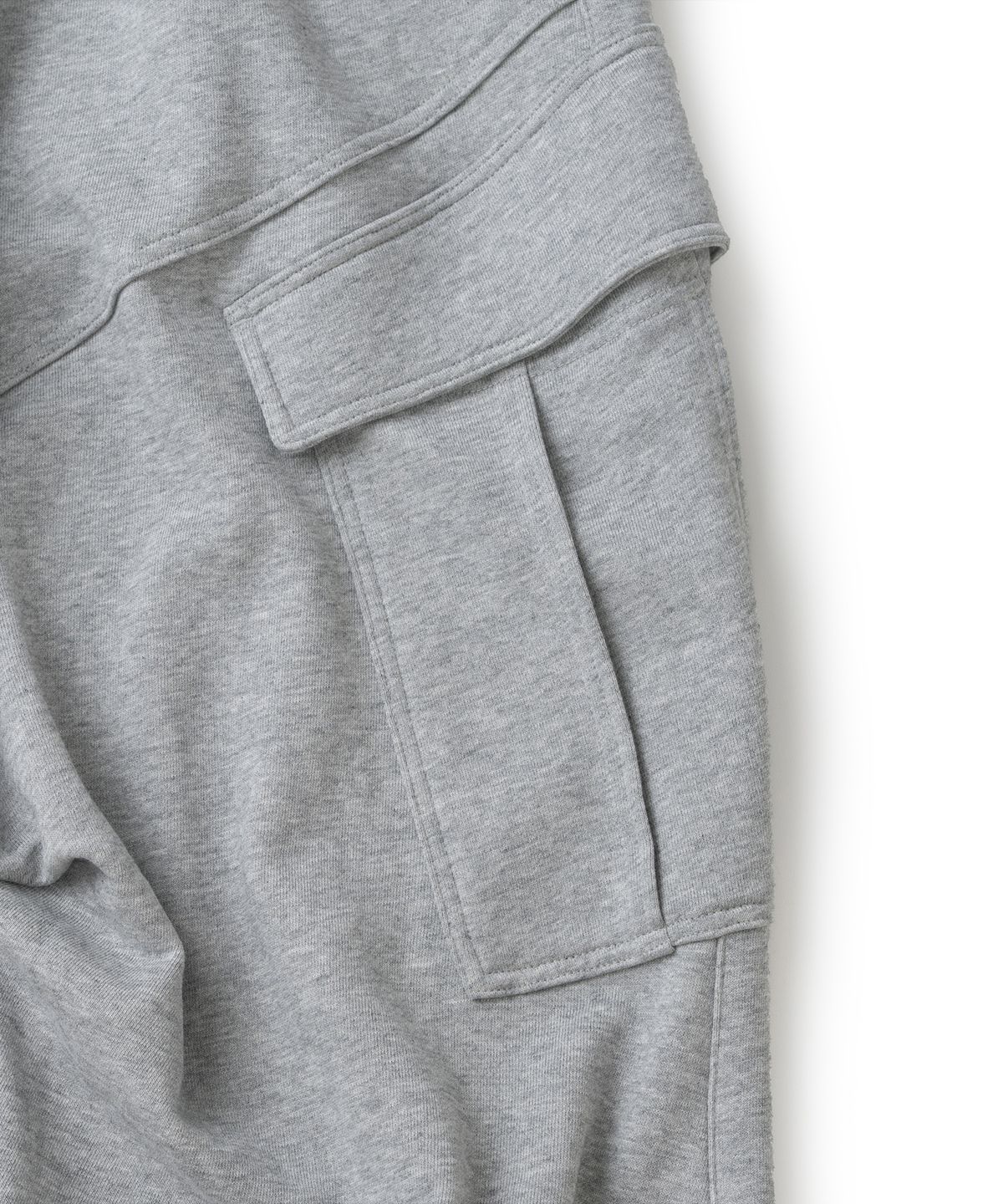 낫포너드(NOT4NERD) Diagonal Panel Dart Cargo Sweat Pants - Grey