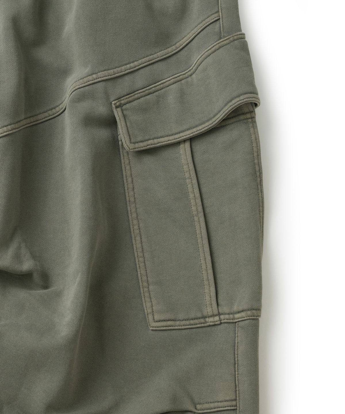 낫포너드(NOT4NERD) Diagonal Panel Dart Cargo Sweat Pants - Khaki