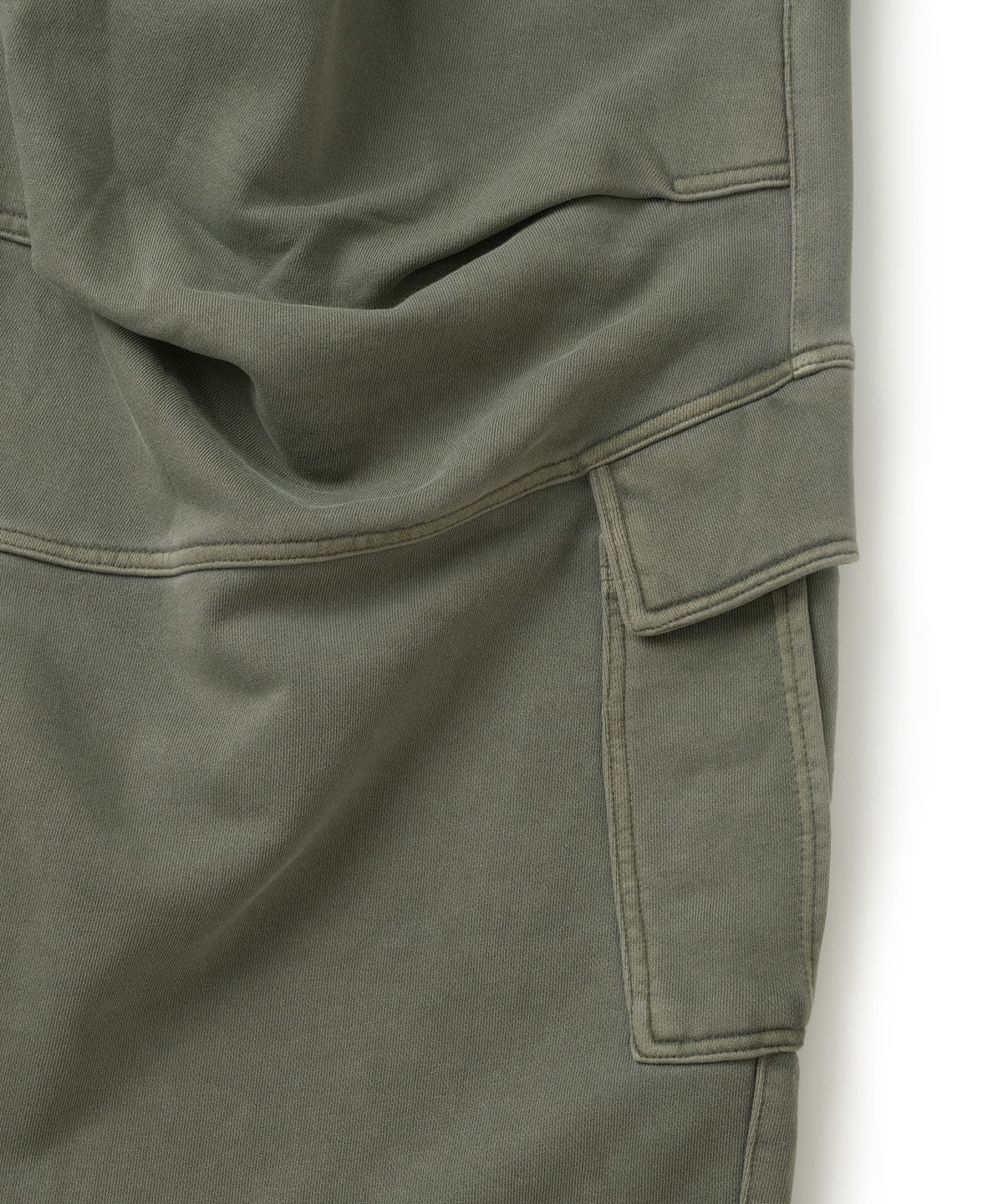 낫포너드(NOT4NERD) Diagonal Panel Dart Cargo Sweat Pants - Khaki