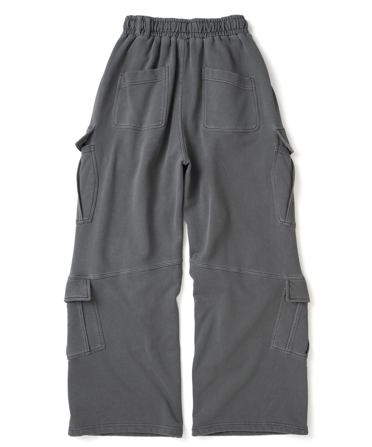 낫포너드(NOT4NERD) Diagonal Panel Dart Cargo Sweat Pants - Charcoal