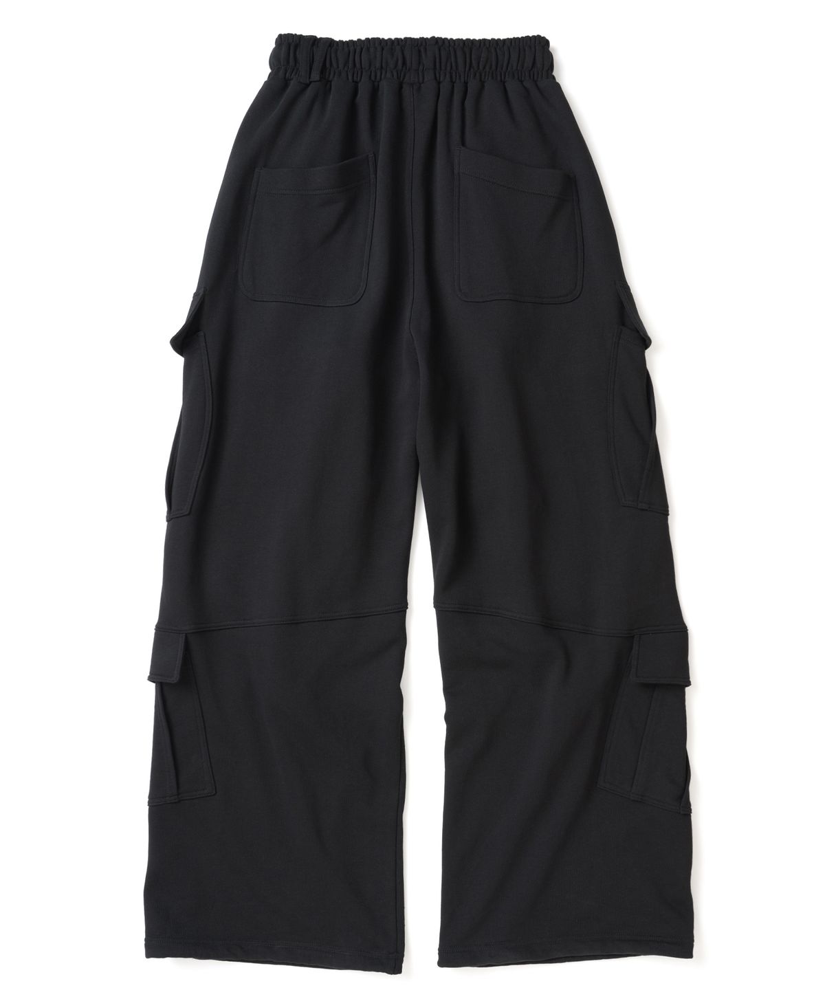 낫포너드(NOT4NERD) Diagonal Panel Dart Cargo Sweat Pants - Black