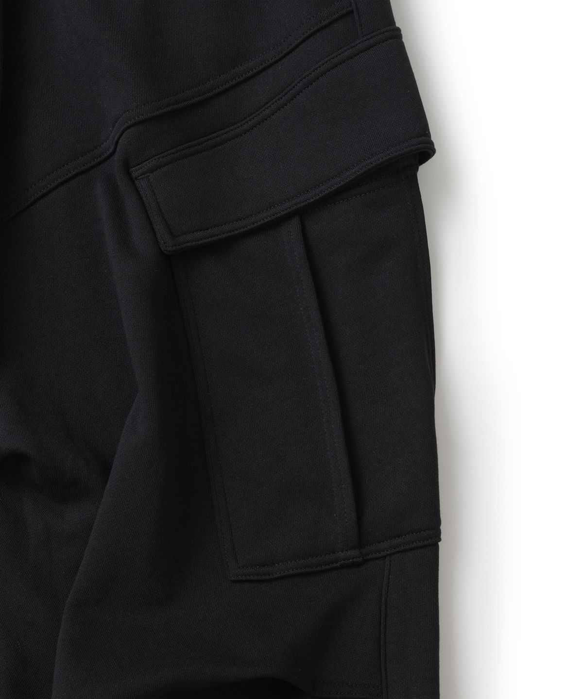 낫포너드(NOT4NERD) Diagonal Panel Dart Cargo Sweat Pants - Black