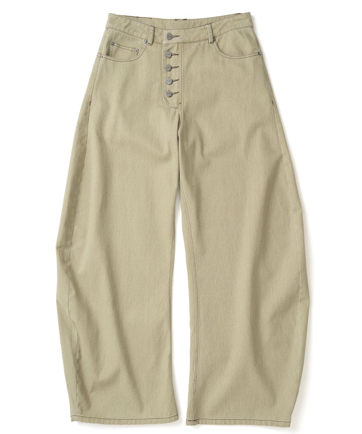 낫포너드(NOT4NERD) Button Fly Darted Denim Pants - Beige