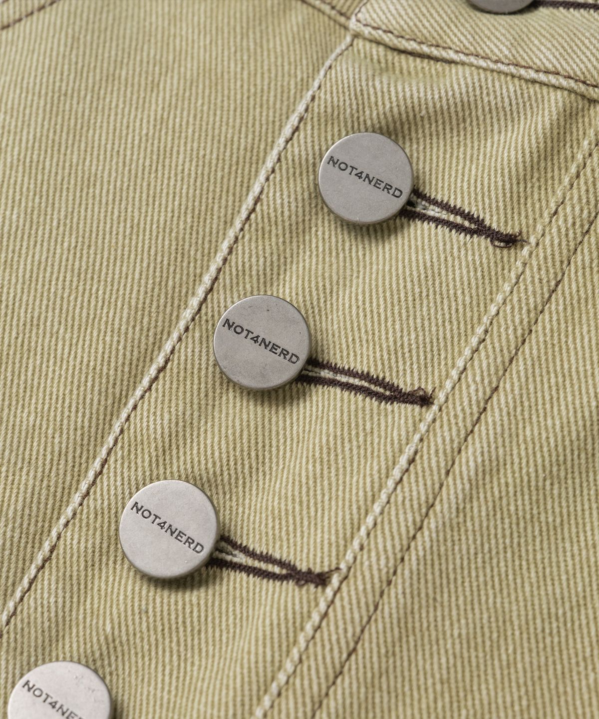 낫포너드(NOT4NERD) Button Fly Darted Denim Pants - Beige