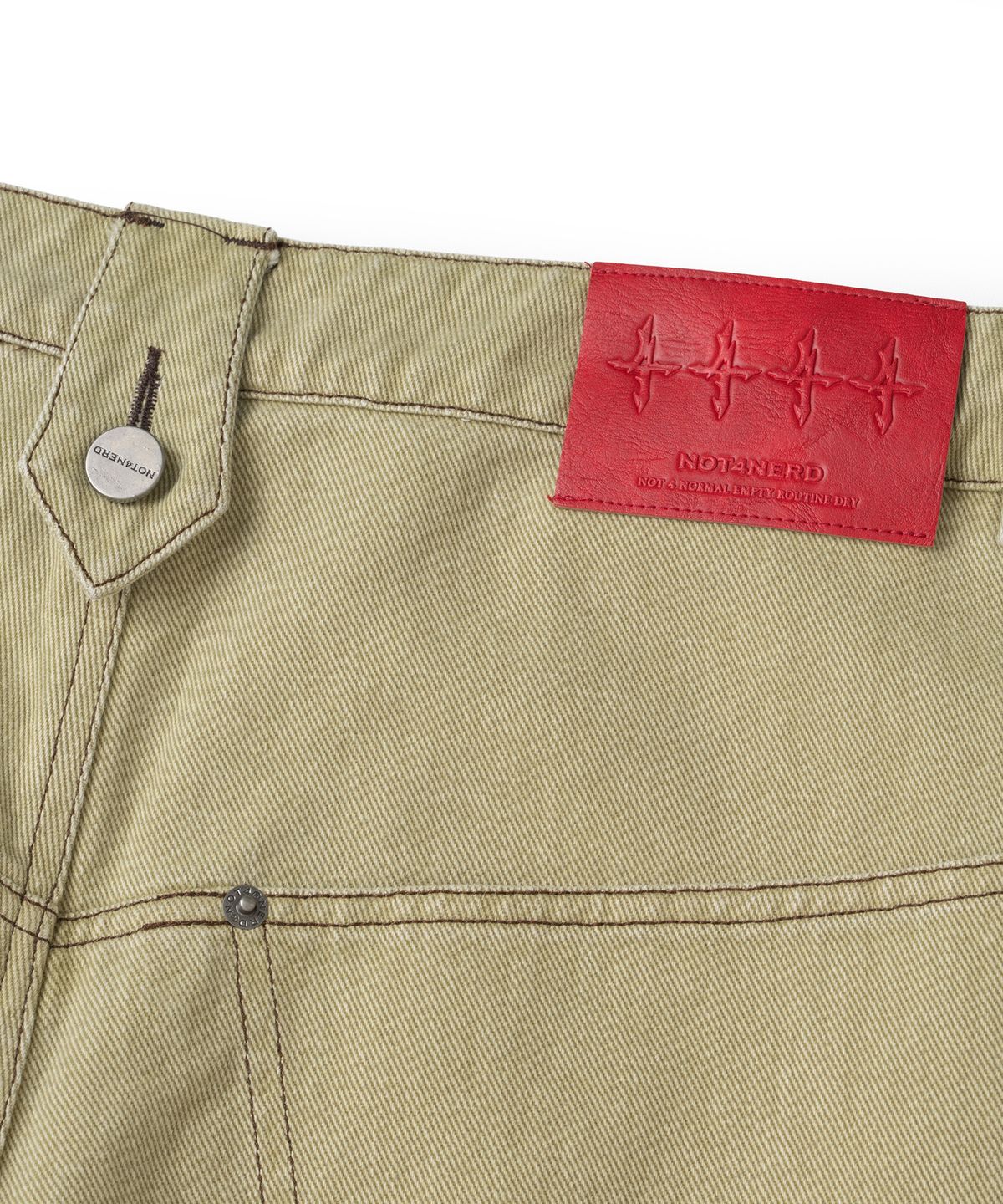 낫포너드(NOT4NERD) Button Fly Darted Denim Pants - Beige