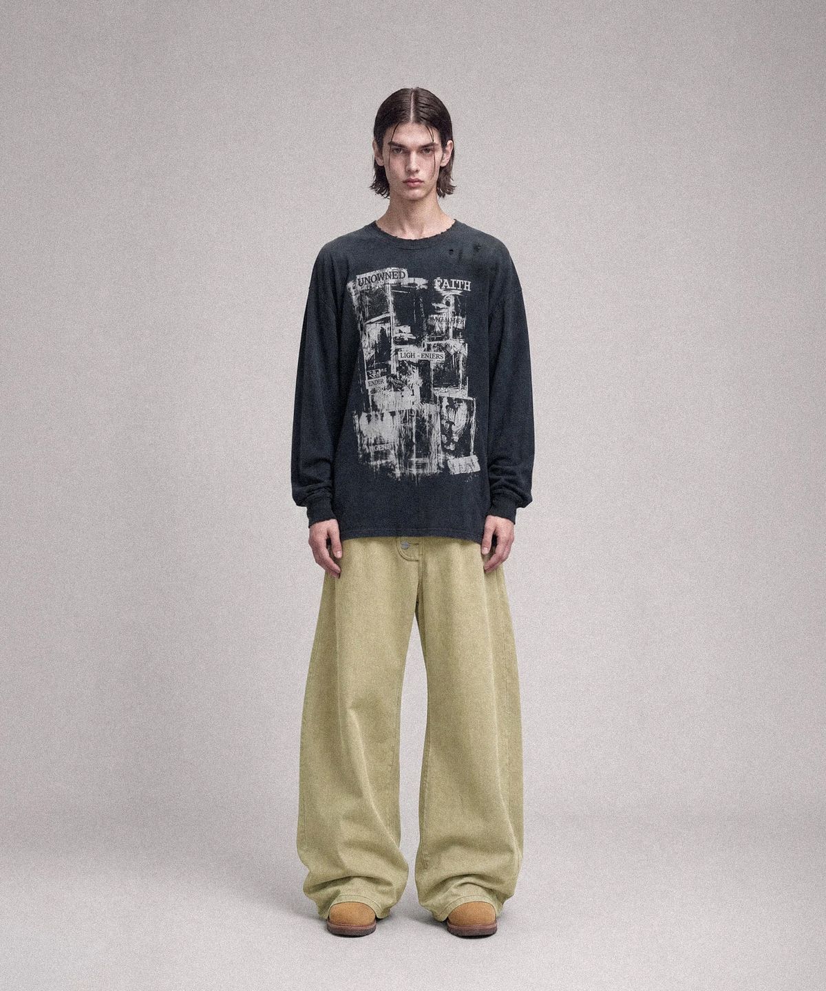 낫포너드(NOT4NERD) Button Fly Darted Denim Pants - Beige