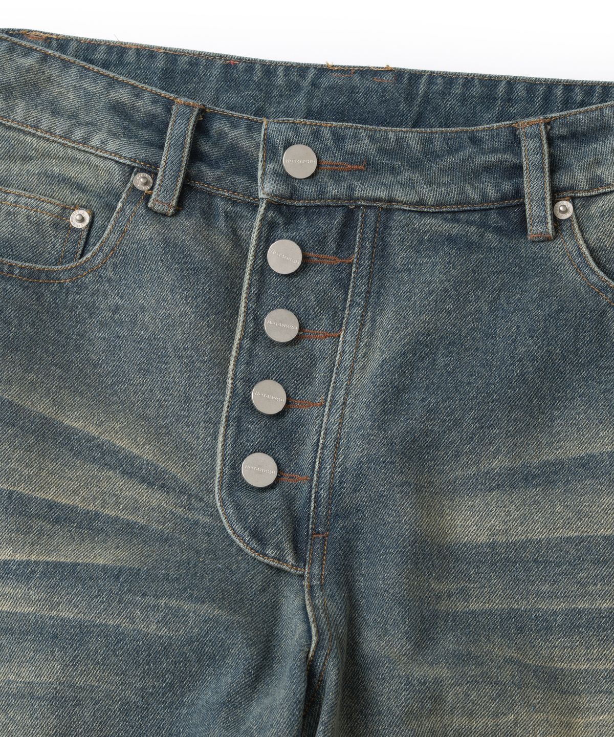 낫포너드(NOT4NERD) Button Fly Darted Denim Pants - Deep Blue