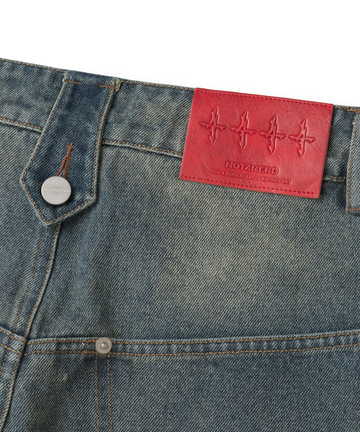 낫포너드(NOT4NERD) Button Fly Darted Denim Pants - Deep Blue