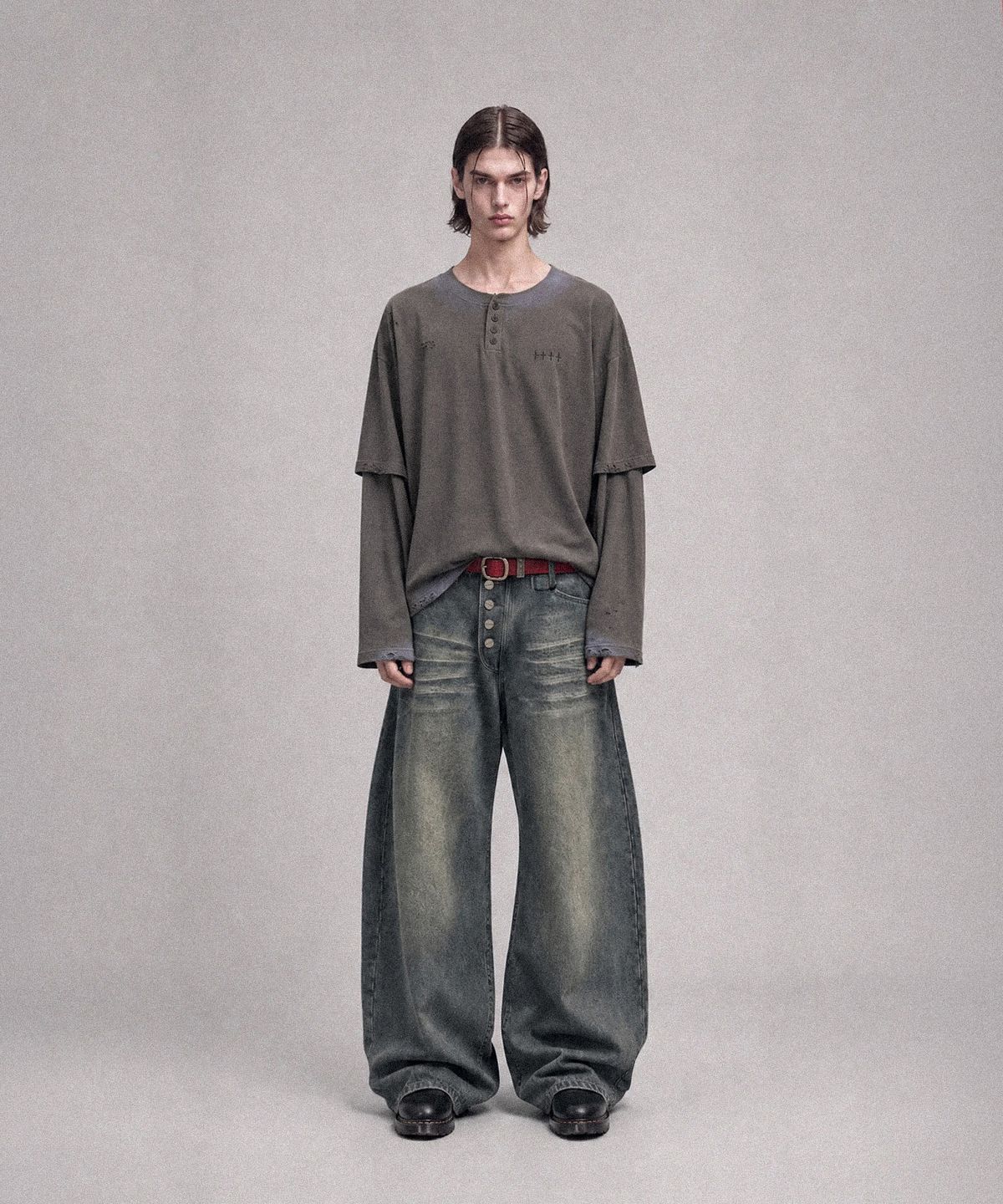 낫포너드(NOT4NERD) Button Fly Darted Denim Pants - Deep Blue