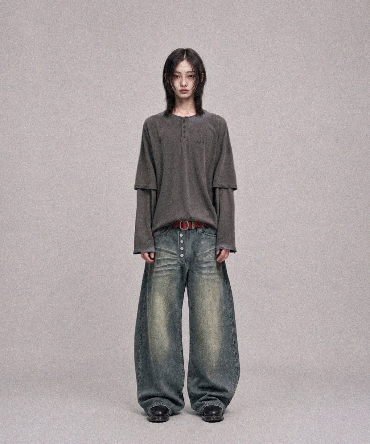 낫포너드(NOT4NERD) Button Fly Darted Denim Pants - Deep Blue