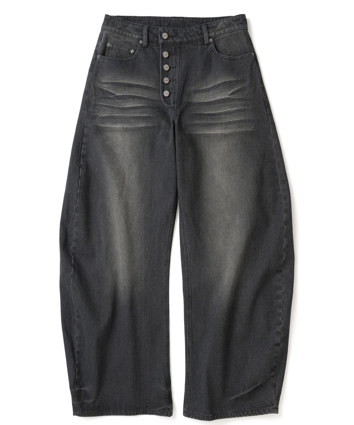 낫포너드(NOT4NERD) Button Fly Darted Denim Pants - Black
