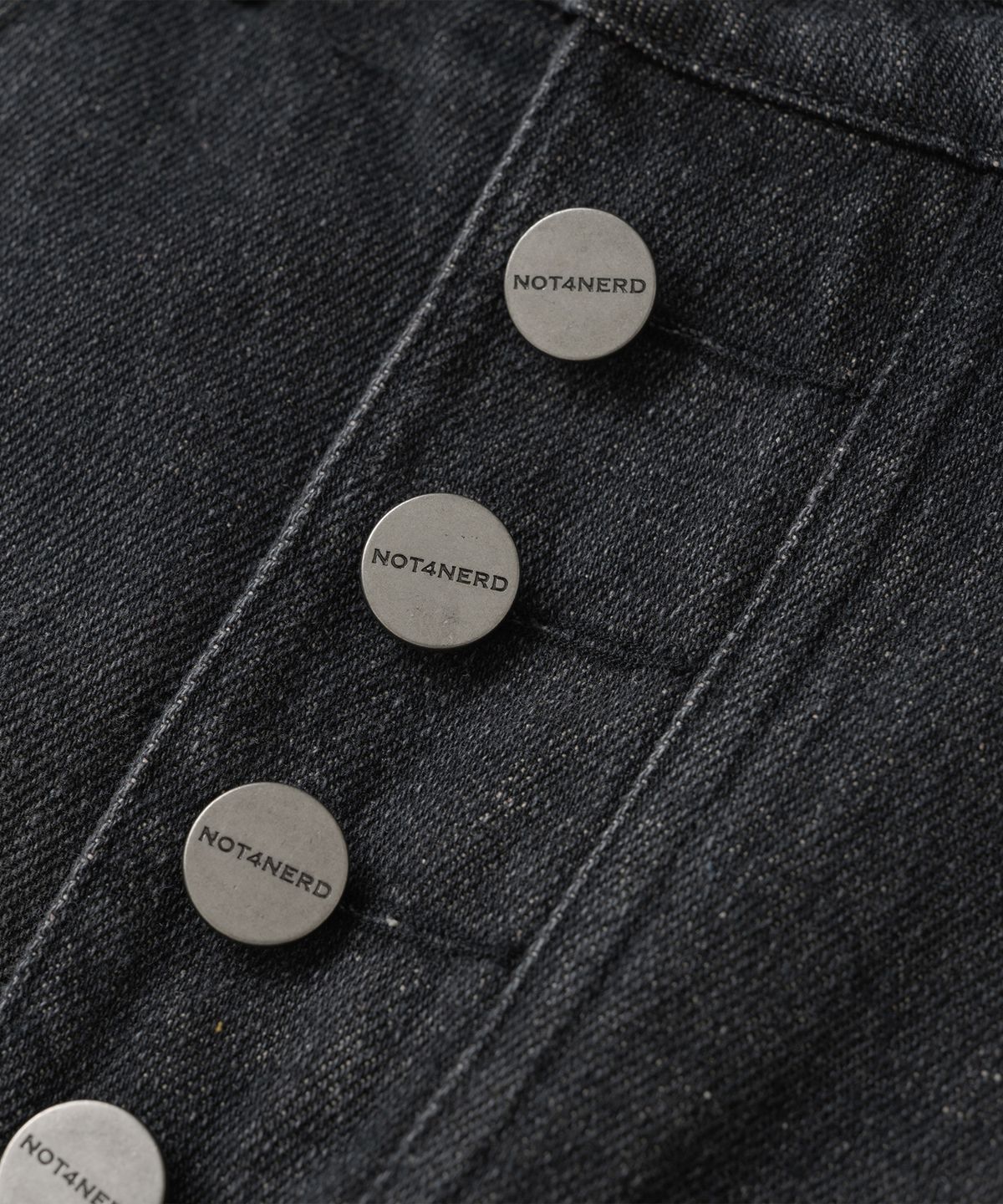 낫포너드(NOT4NERD) Button Fly Darted Denim Pants - Black
