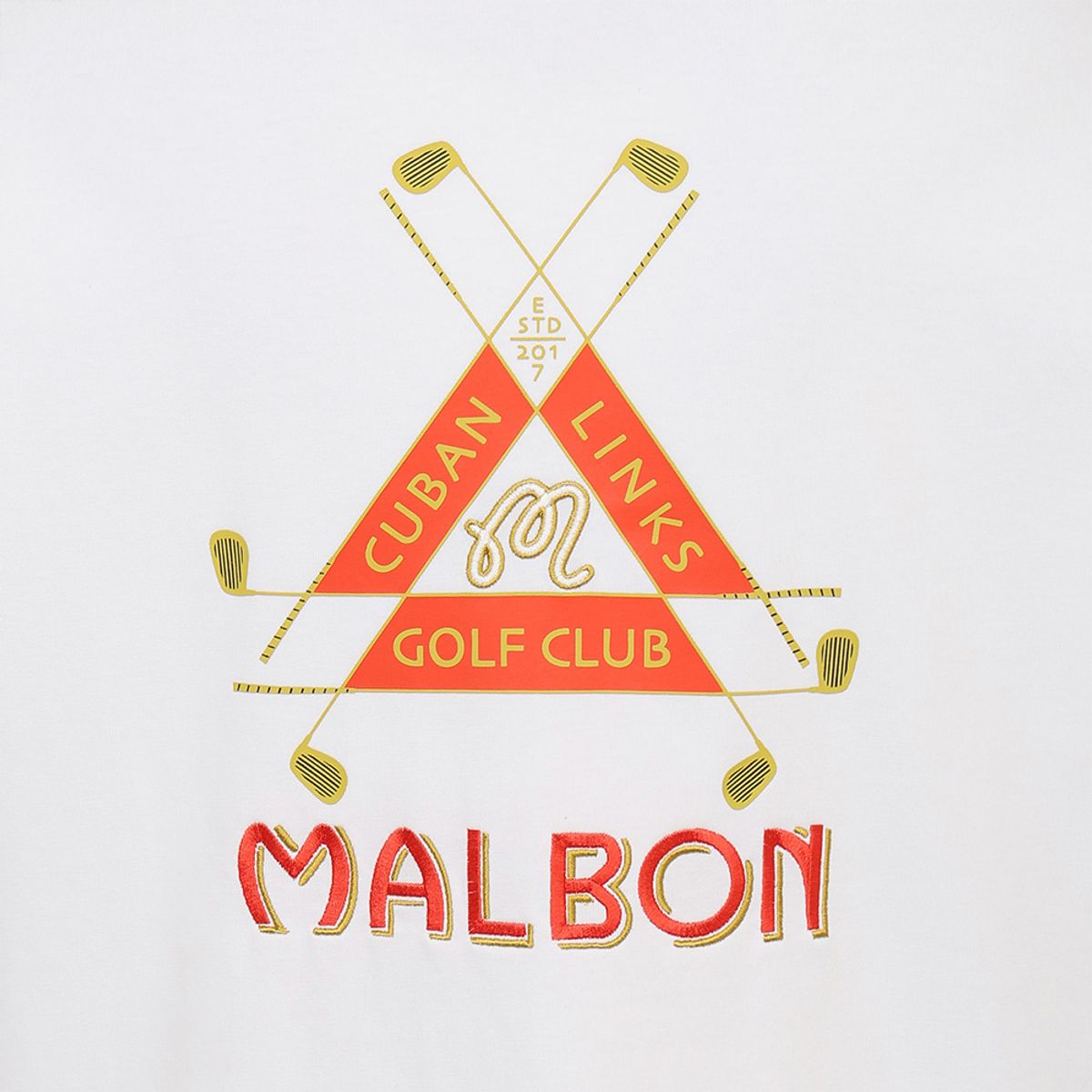 말본 골프(MALBON GOLF) 버킷 쿠바 유니 라운드 티셔츠 OFF WHITE