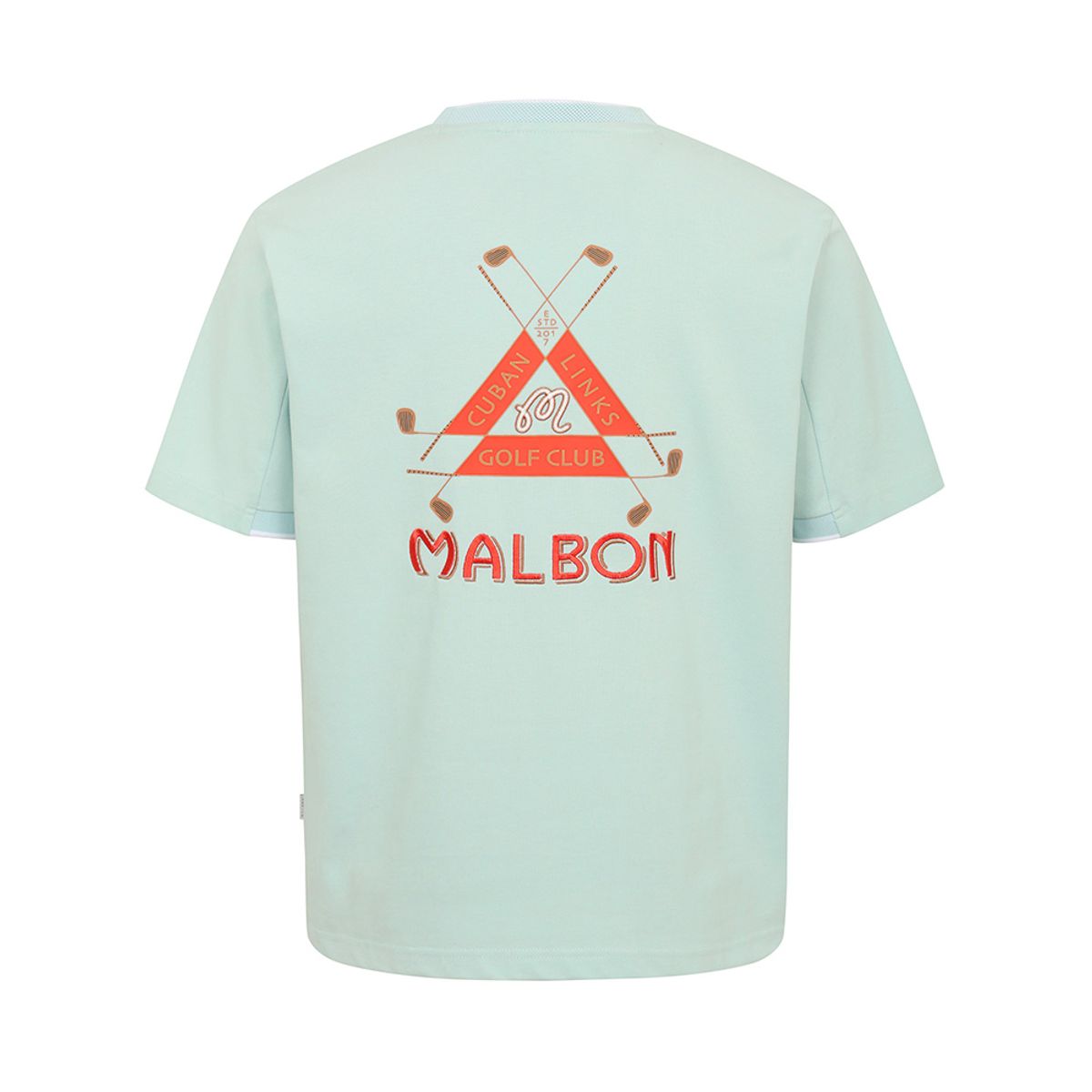 말본 골프(MALBON GOLF) 버킷 쿠바 유니 라운드 티셔츠 PASTEL BLUE