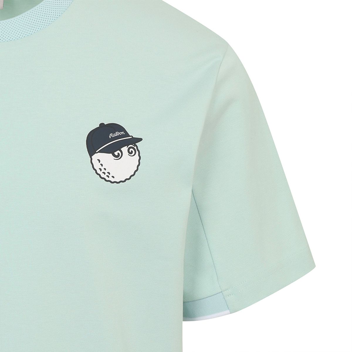 말본 골프(MALBON GOLF) 버킷 쿠바 유니 라운드 티셔츠 PASTEL BLUE