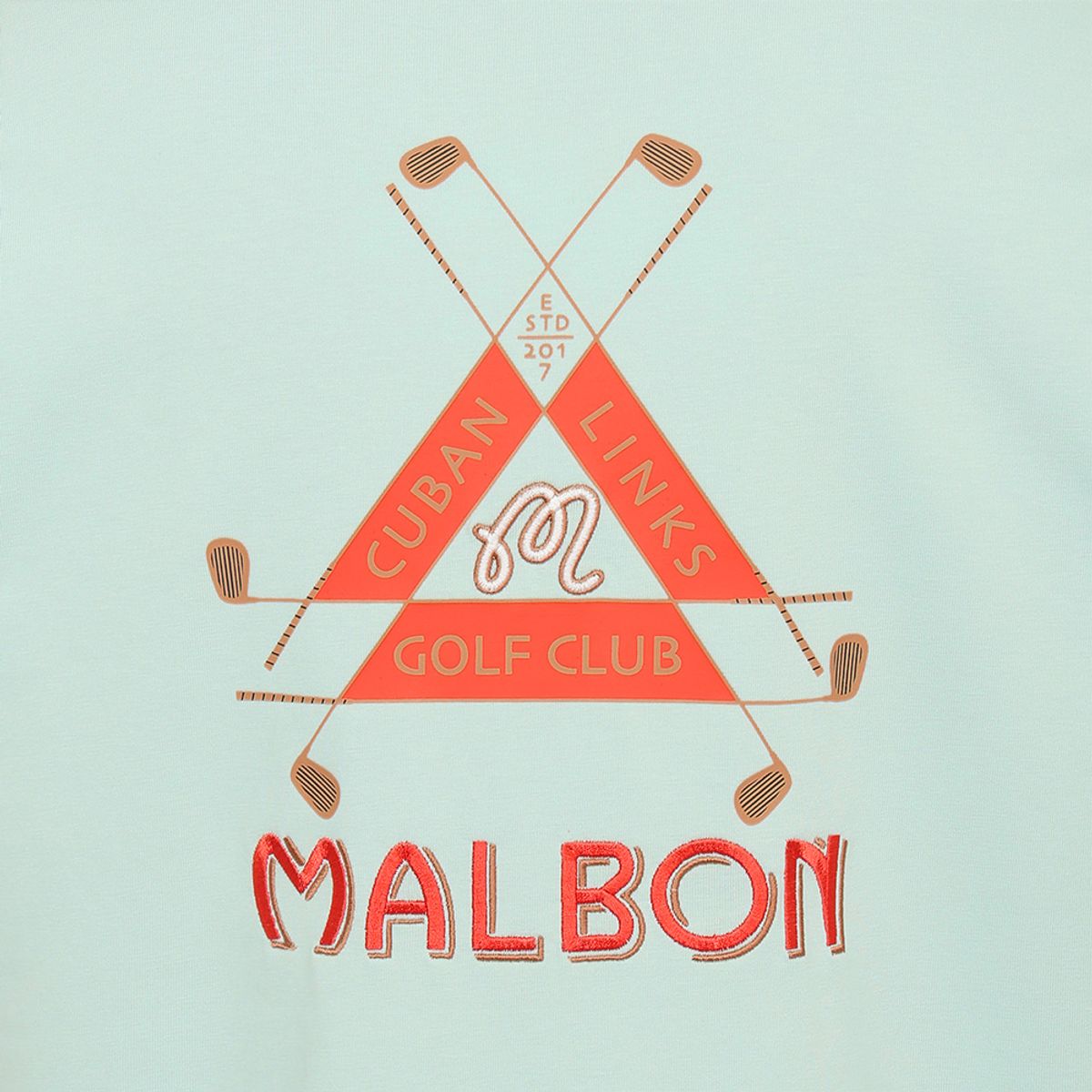 말본 골프(MALBON GOLF) 버킷 쿠바 유니 라운드 티셔츠 PASTEL BLUE