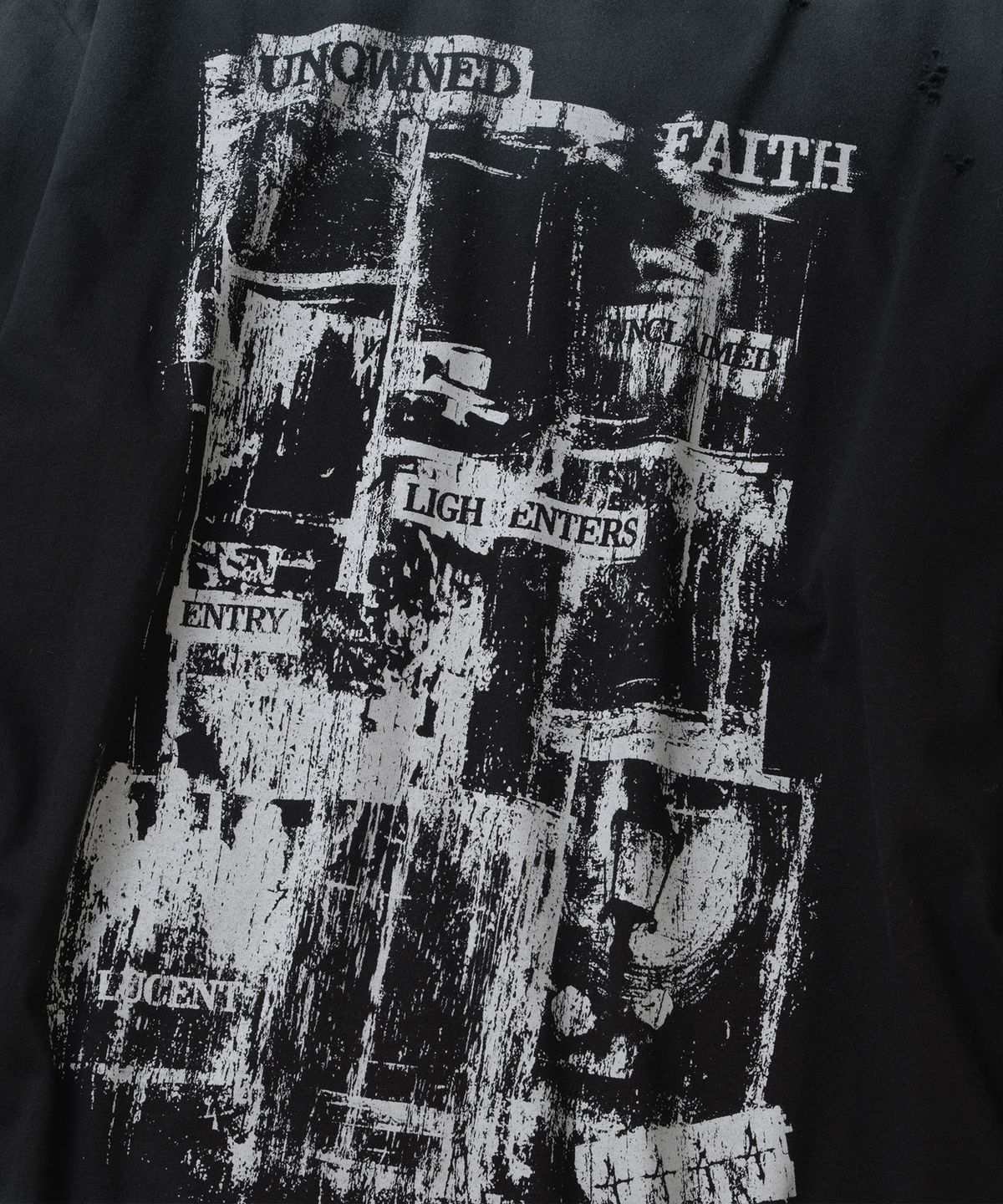 낫포너드(NOT4NERD) Unknown Records Bleach Washed Long Sleeve - Black