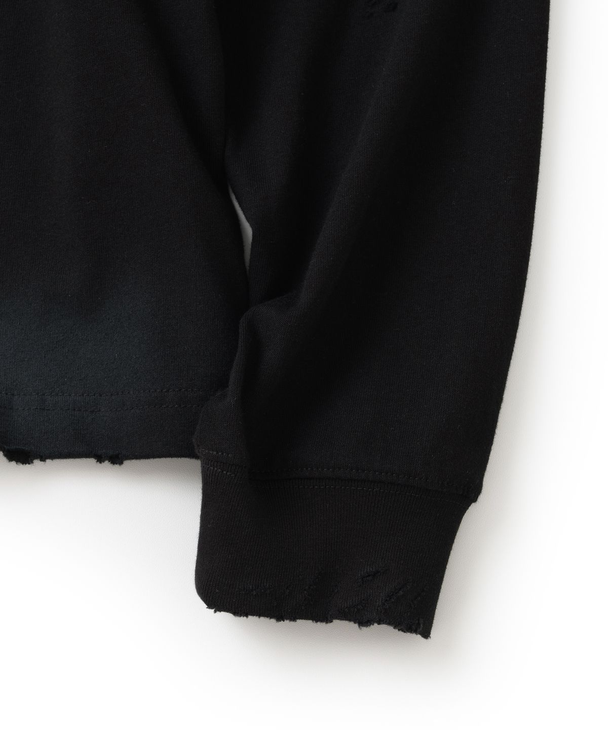 낫포너드(NOT4NERD) Unknown Records Bleach Washed Long Sleeve - Black