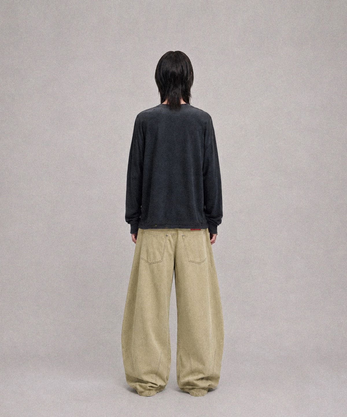 낫포너드(NOT4NERD) Unknown Records Bleach Washed Long Sleeve - Black